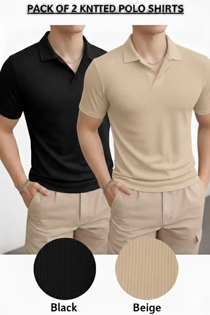Pack of 2 – Waffle Knit Polos