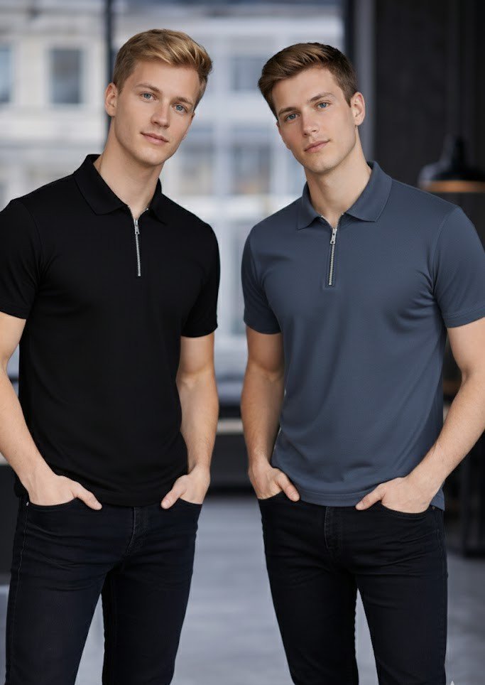 Pack of 2 – Plain Zipper Polo