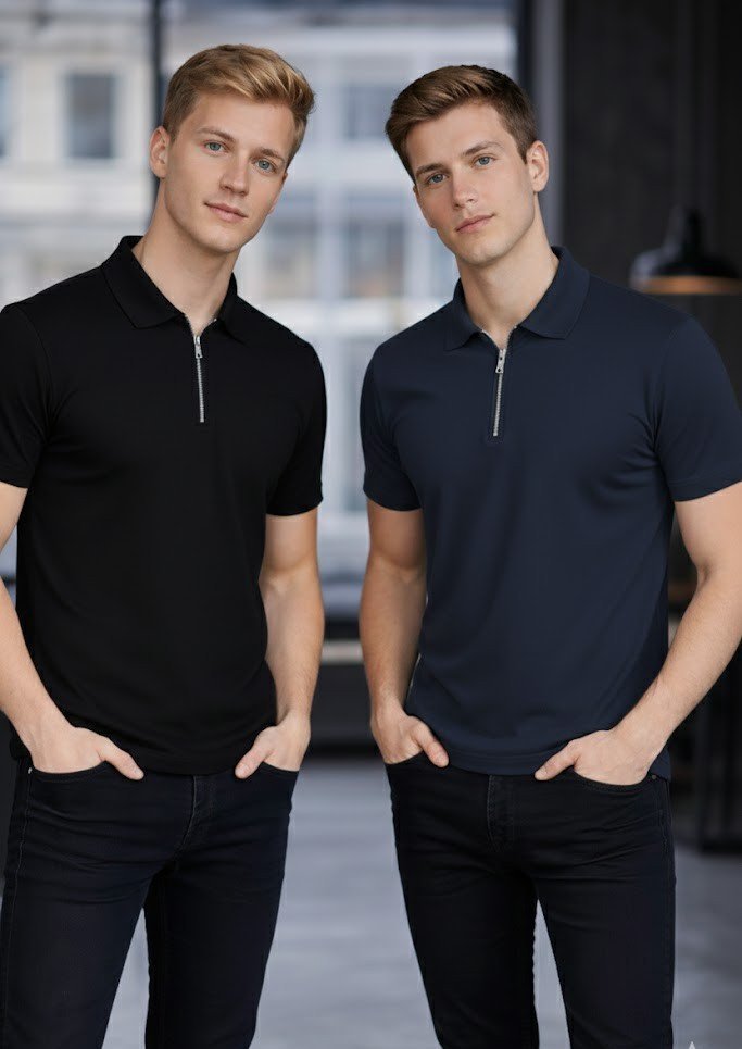 Pack of 2 – Plain Zipper Polo