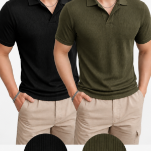 Pack of 2 Waffle Knit Polos