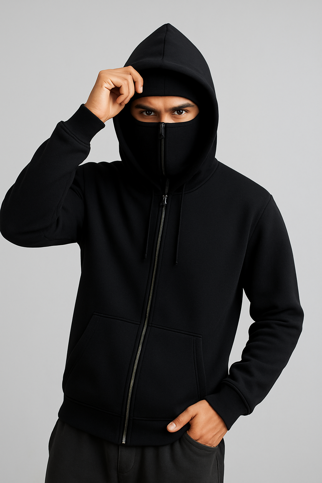 Balaclava Full Zipper Hoodie For Boys & Men